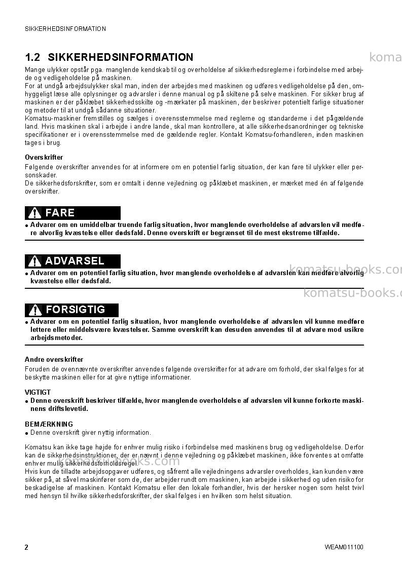Komatsu ck25-1ita Operation manual cover Page 4 Komatsu ck25-1ita Operation manual cover Page 4