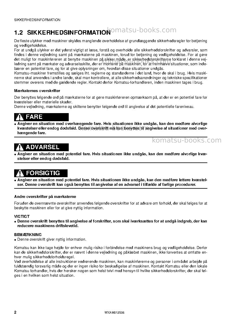 Komatsu pc26mr-3ita Operation manual cover Page 4 Komatsu pc26mr-3ita Operation manual cover Page 4
