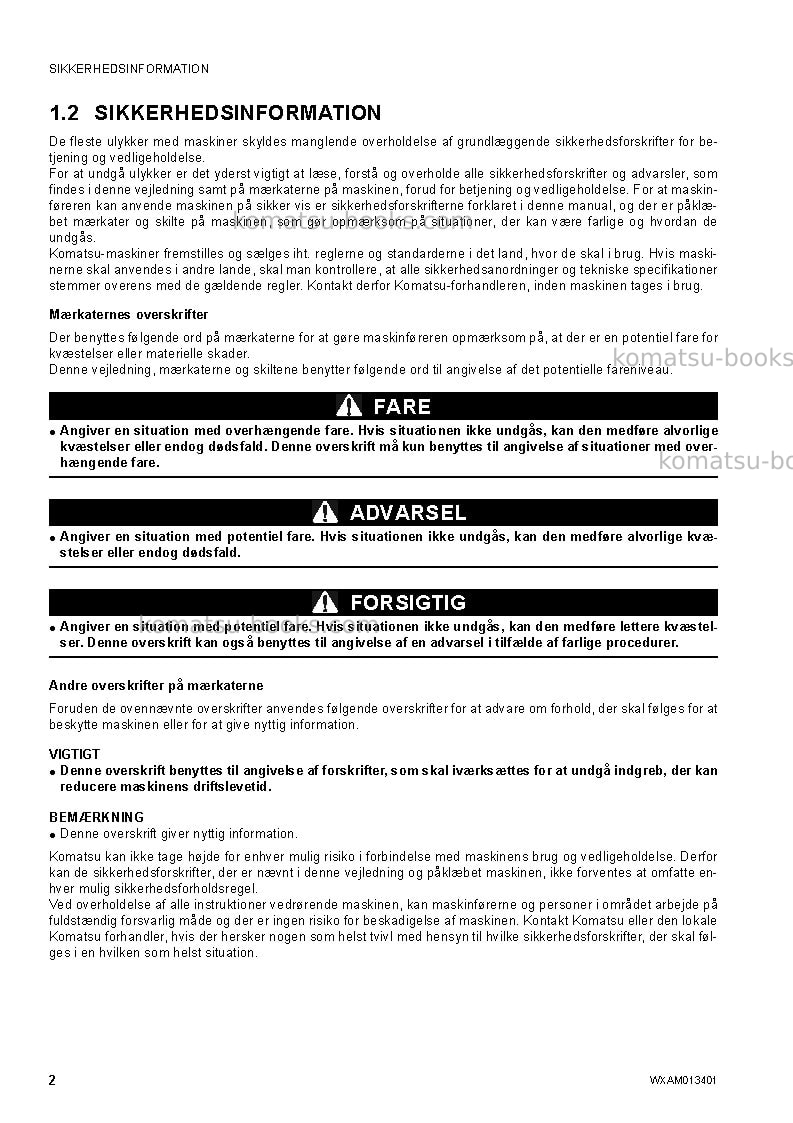 Komatsu pc20mr-2ita Operation manual cover Page 4 Komatsu pc20mr-2ita Operation manual cover Page 4