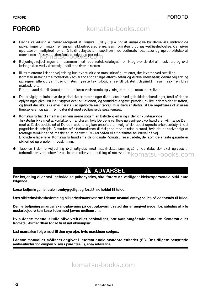 Komatsu pc22mr-3ita Operation manual cover Page 4 Komatsu pc22mr-3ita Operation manual cover Page 4