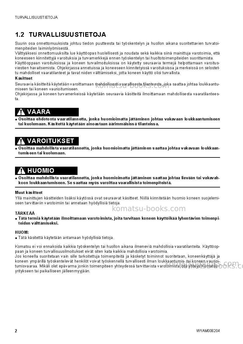 Komatsu ck30-1ita Operation manual cover Page 4
