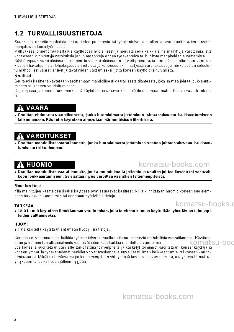 Komatsu ck25-1ita Operation manual cover Page 4 Komatsu ck25-1ita Operation manual cover Page 4