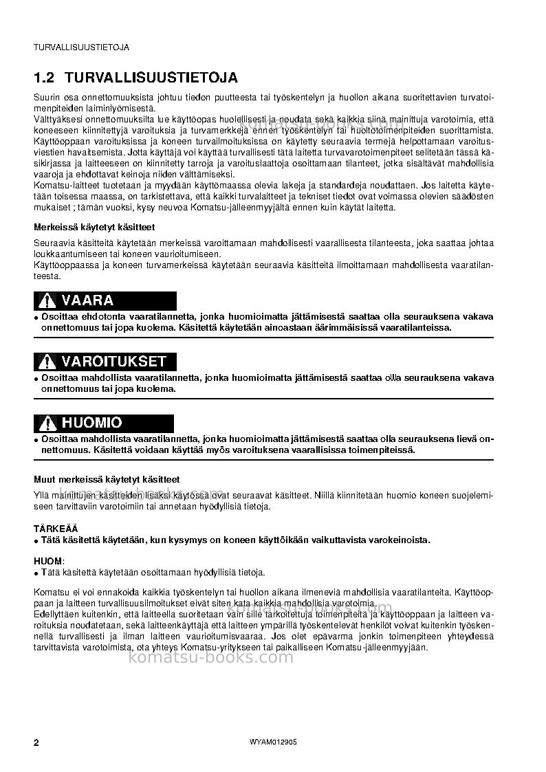 Komatsu pc80mr-3ita Operation manual cover Page 4