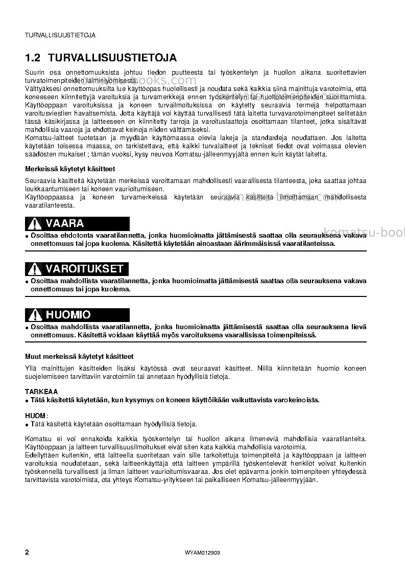 Komatsu pc80mr-3ita Operation manual cover Page 4
