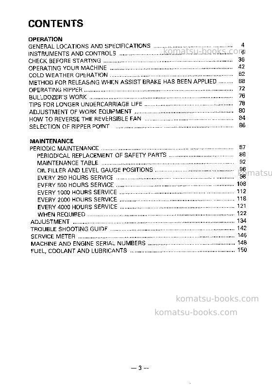 Komatsu d135a-2jpn-h Operation manual cover Page 4