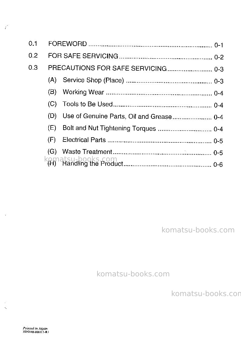 Komatsu 4tne yanmar-4deu-tne Repair & maintenance cover Page 4 Komatsu 4tne yanmar-4deu-tne Repair & maintenance cover Page 4