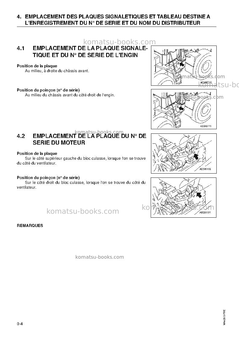 Komatsu wa420-3jpn Manuel d'utilisation couverture Page 4 Komatsu wa420-3jpn Manuel d'utilisation couverture Page 4