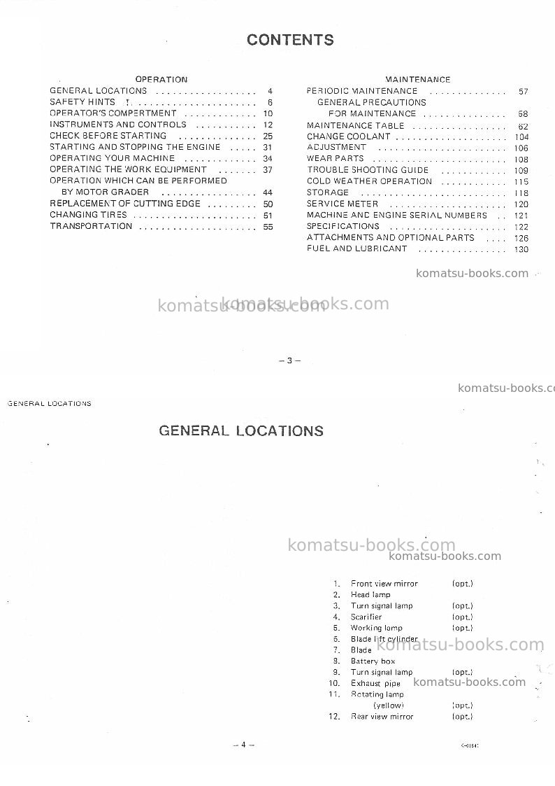 Komatsu gd28ac-1jpn Operation manual cover Page 4 Komatsu gd28ac-1jpn Operation manual cover Page 4