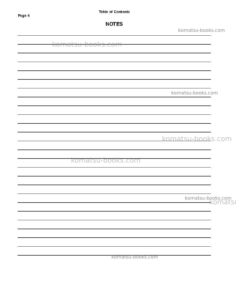 Komatsu k19usa Repair & maintenance cover Page 5 Komatsu k19usa Repair & maintenance cover Page 5