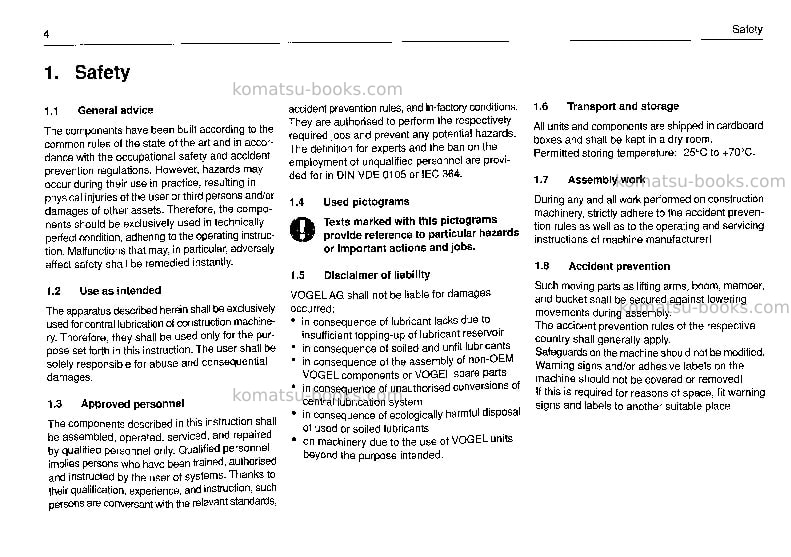 Komatsu central lubdeu Operation manual cover Page 5 Komatsu central lubdeu Operation manual cover Page 5