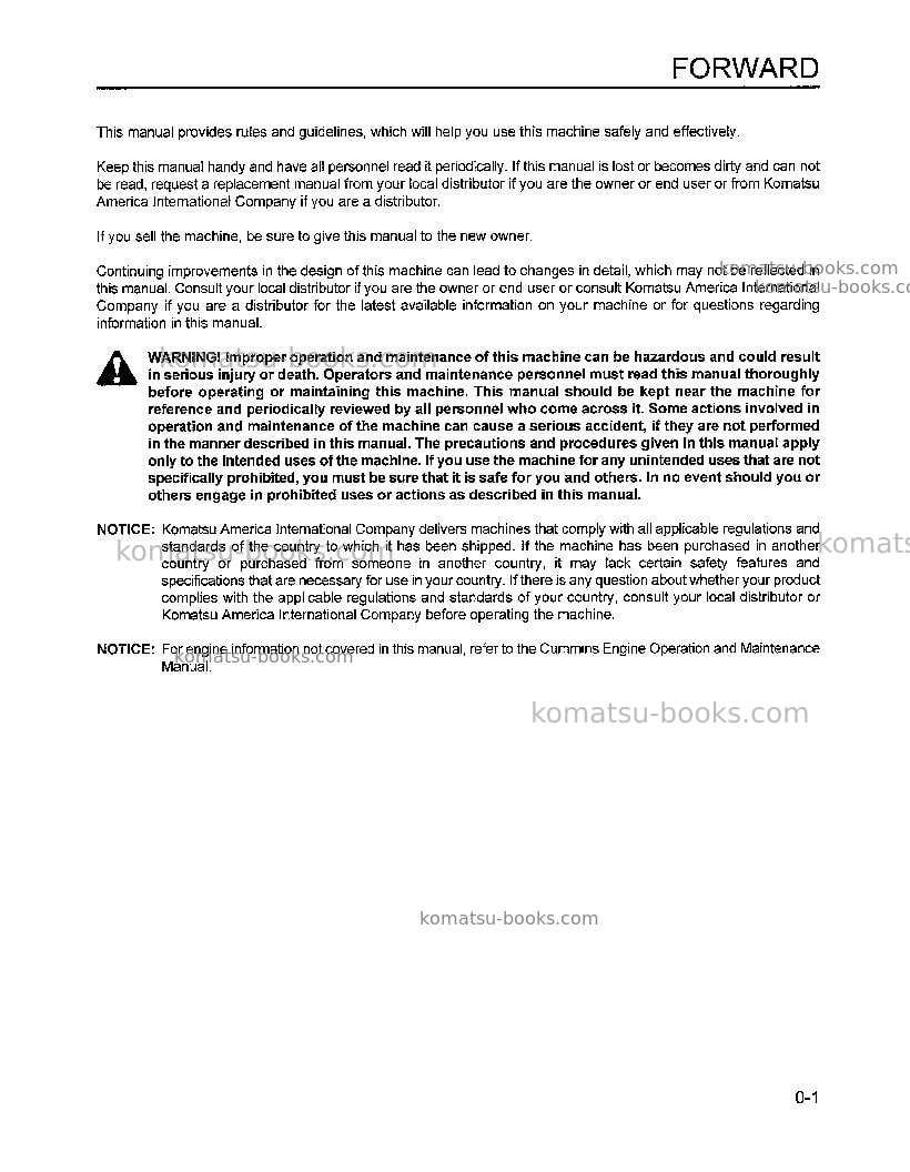 Komatsu wa500-1jpn-le Operation manual cover Page 5 Komatsu wa500-1jpn-le Operation manual cover Page 5