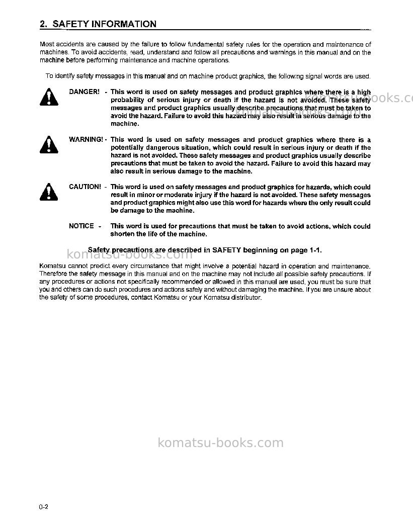 Komatsu d39e-1usa Operation manual cover Page 5