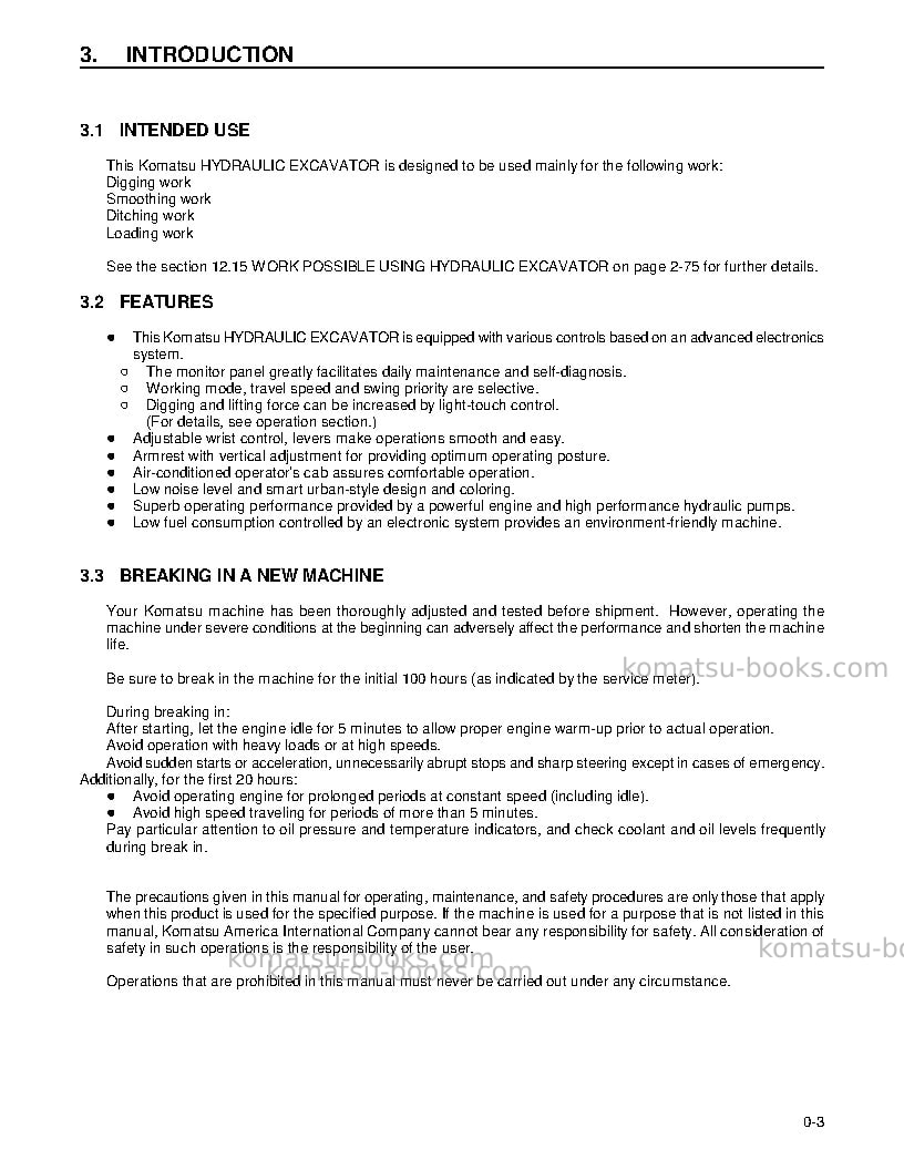 Komatsu pc200lc-6usa-le Operation manual cover Page 5 Komatsu pc200lc-6usa-le Operation manual cover Page 5