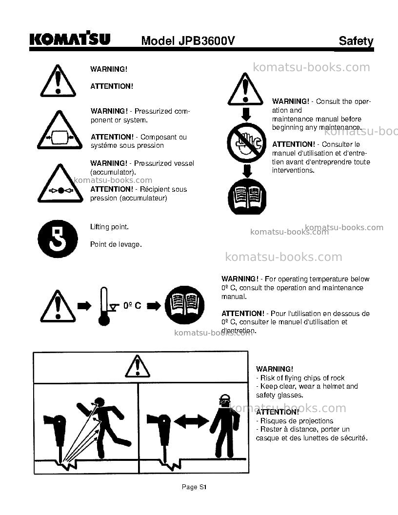 Komatsu jpb3600vusa Operation manual cover Page 5 Komatsu jpb3600vusa Operation manual cover Page 5