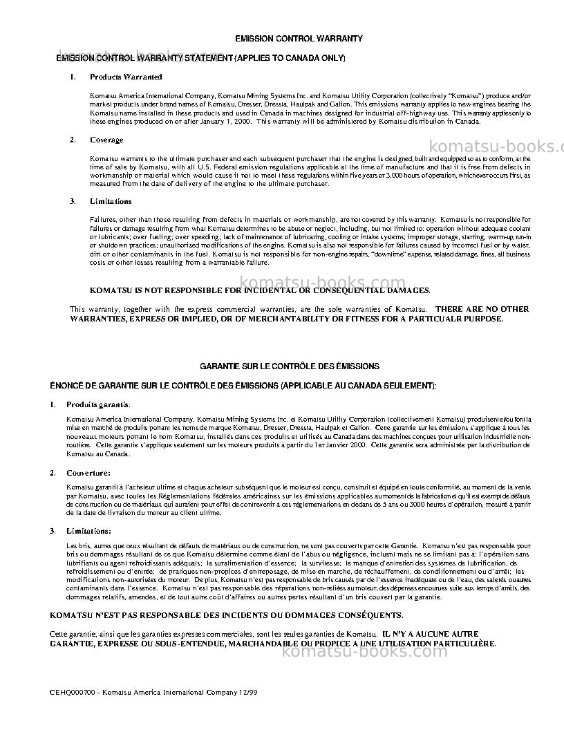 Komatsu 930e-2usa Operation manual cover Page 5