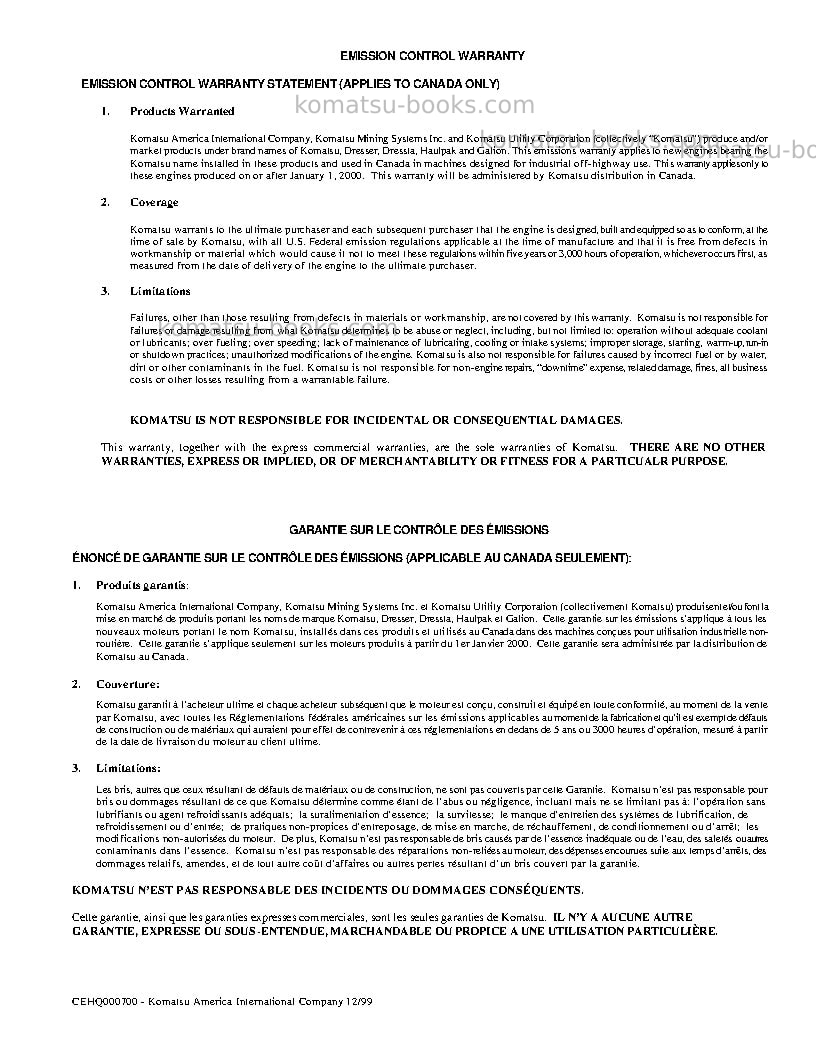 Komatsu 930e-2usa Operation manual cover Page 5