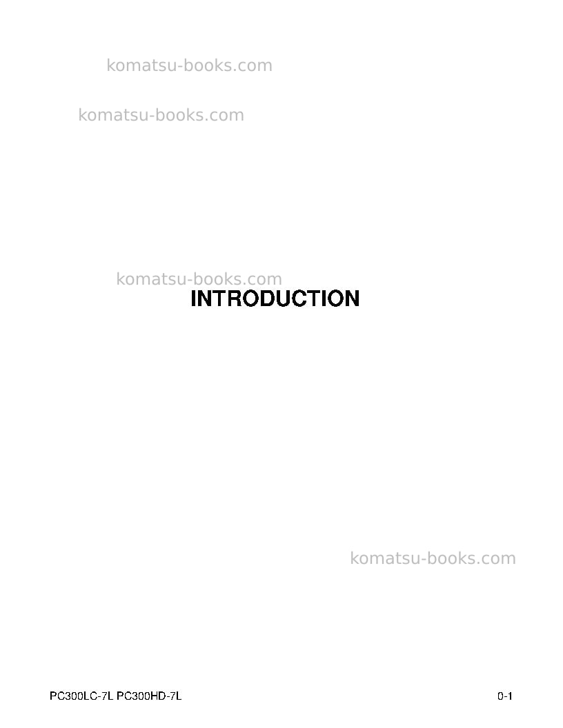 Komatsu pc300hd-7usa-l Operation manual cover Page 5
