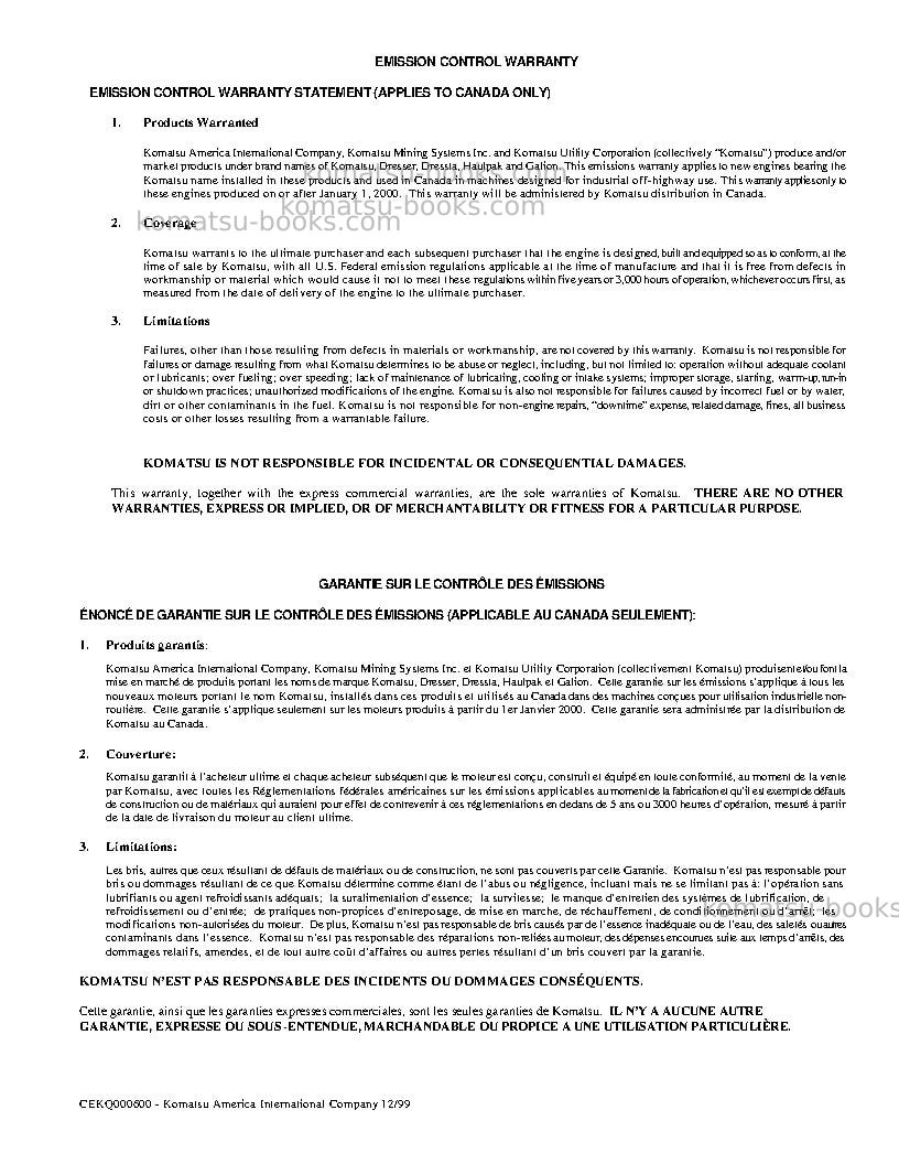 Komatsu wa450-5usa-l Operation manual cover Page 5 Komatsu wa450-5usa-l Operation manual cover Page 5