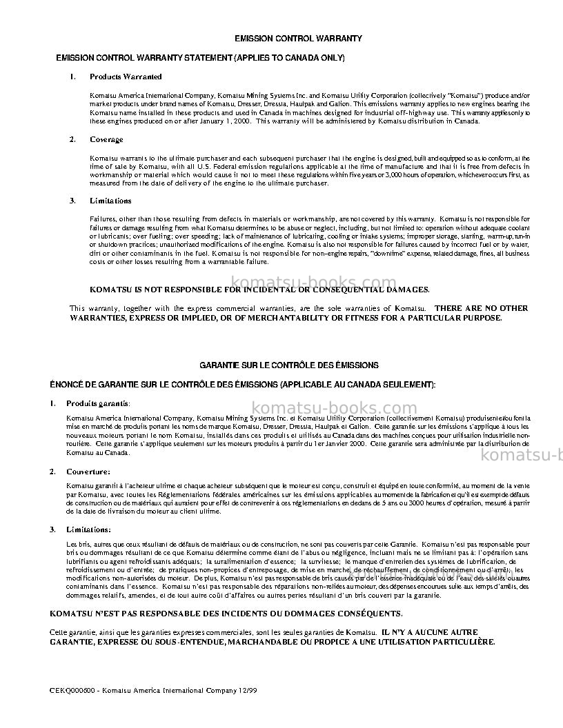 Komatsu wa380-5usa-l Operation manual cover Page 5