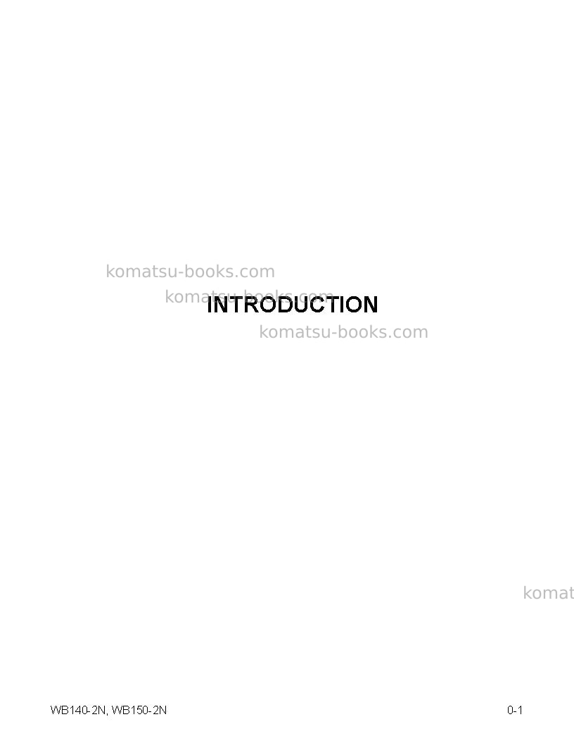 Komatsu wb150-2usa-n Operation manual cover Page 5 Komatsu wb150-2usa-n Operation manual cover Page 5