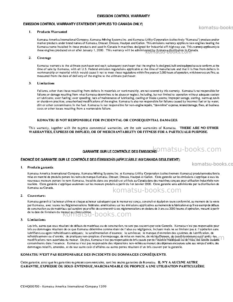 Komatsu 930e-3usa Operation manual cover Page 5 Komatsu 930e-3usa Operation manual cover Page 5