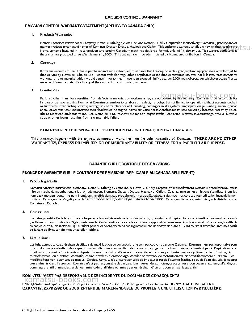 Komatsu wb150aws-2usa-n Operation manual cover Page 5