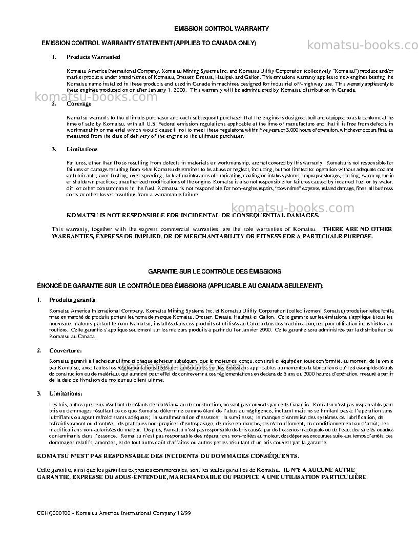 Komatsu 930e-3usa-se Operation manual cover Page 5 Komatsu 930e-3usa-se Operation manual cover Page 5