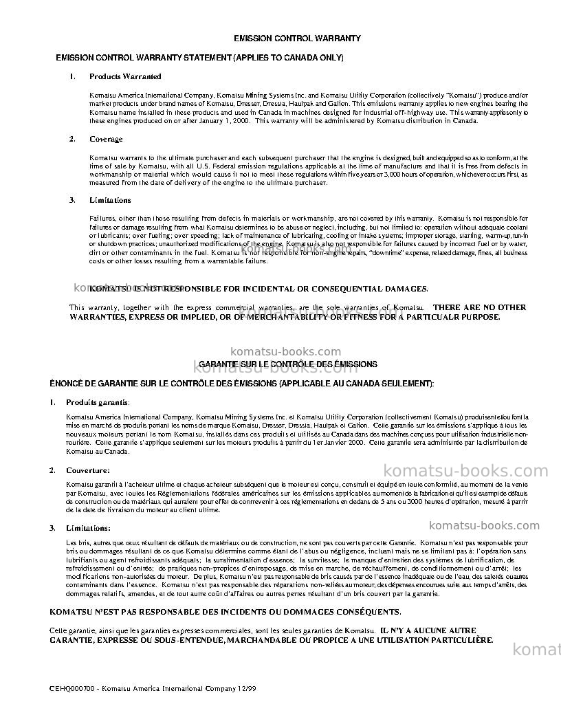 Komatsu 830eusa Operation manual cover Page 5 Komatsu 830eusa Operation manual cover Page 5