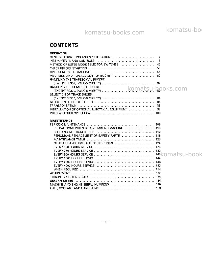 Komatsu pc300hd-5jpn Operation manual cover Page 5 Komatsu pc300hd-5jpn Operation manual cover Page 5