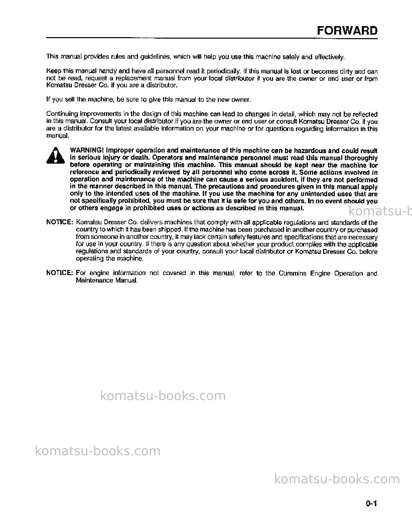 Komatsu wa500-1jpn-lc Operation manual cover Page 5