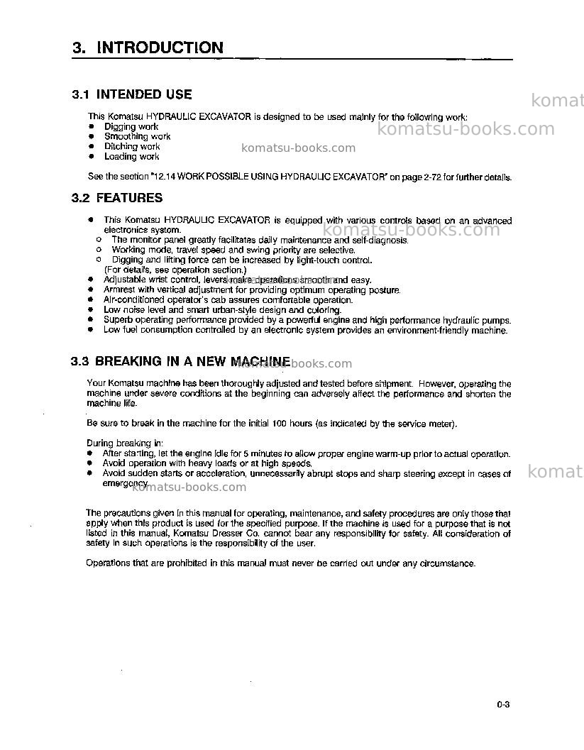 Komatsu pc200-6usa-l Operation manual cover Page 5 Komatsu pc200-6usa-l Operation manual cover Page 5