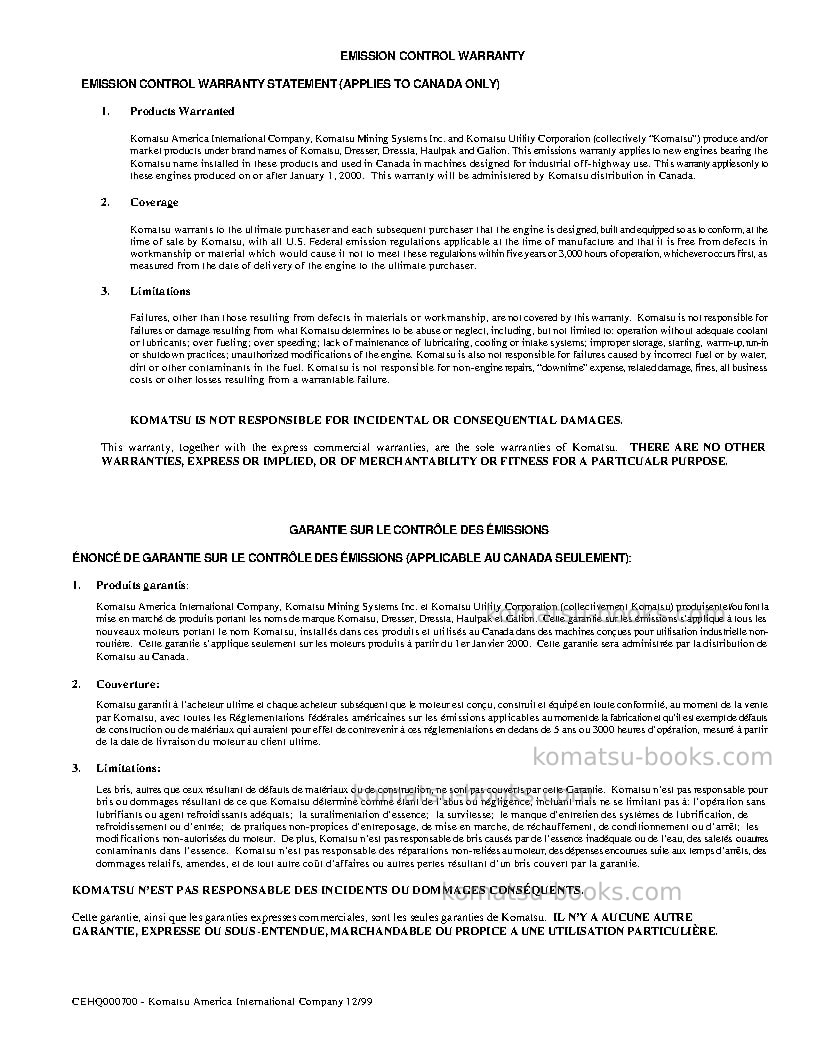 Komatsu pc240nlc-6gbr-k Operation manual cover Page 5 Komatsu pc240nlc-6gbr-k Operation manual cover Page 5