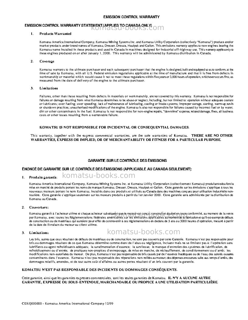 Komatsu wb97s-5ita Operation manual cover Page 5 Komatsu wb97s-5ita Operation manual cover Page 5
