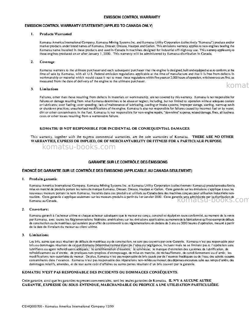 Komatsu 930e-3usa Operation manual cover Page 5 Komatsu 930e-3usa Operation manual cover Page 5