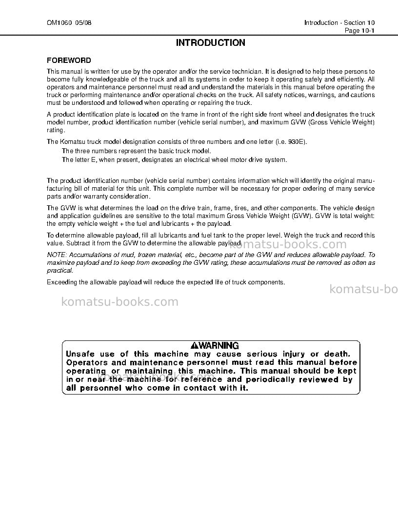 Komatsu 730eusa-with trolley Operation manual cover Page 5