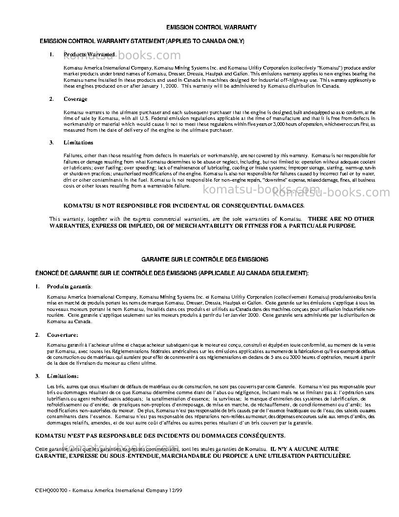 Komatsu 730eusa Operation manual cover Page 5