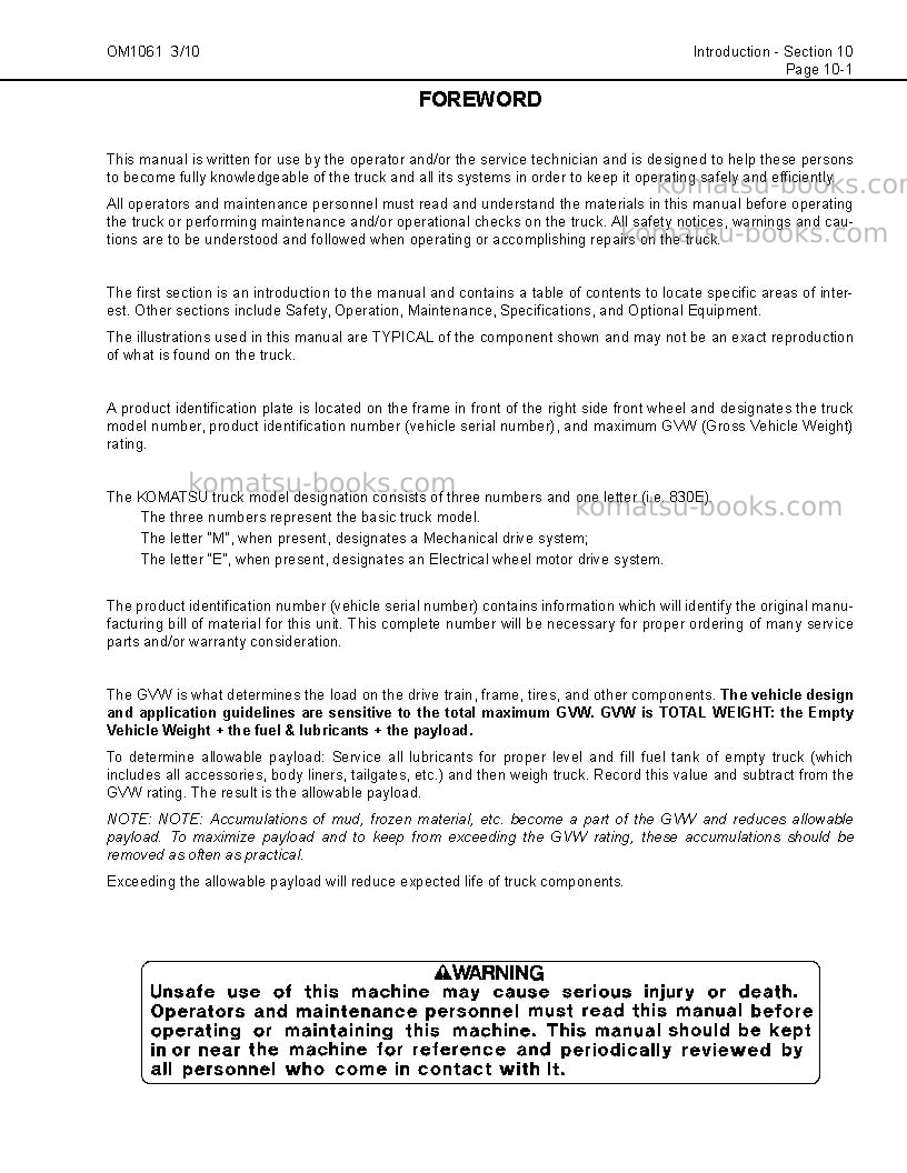 Komatsu 830e-1usa-ac Operation manual cover Page 5