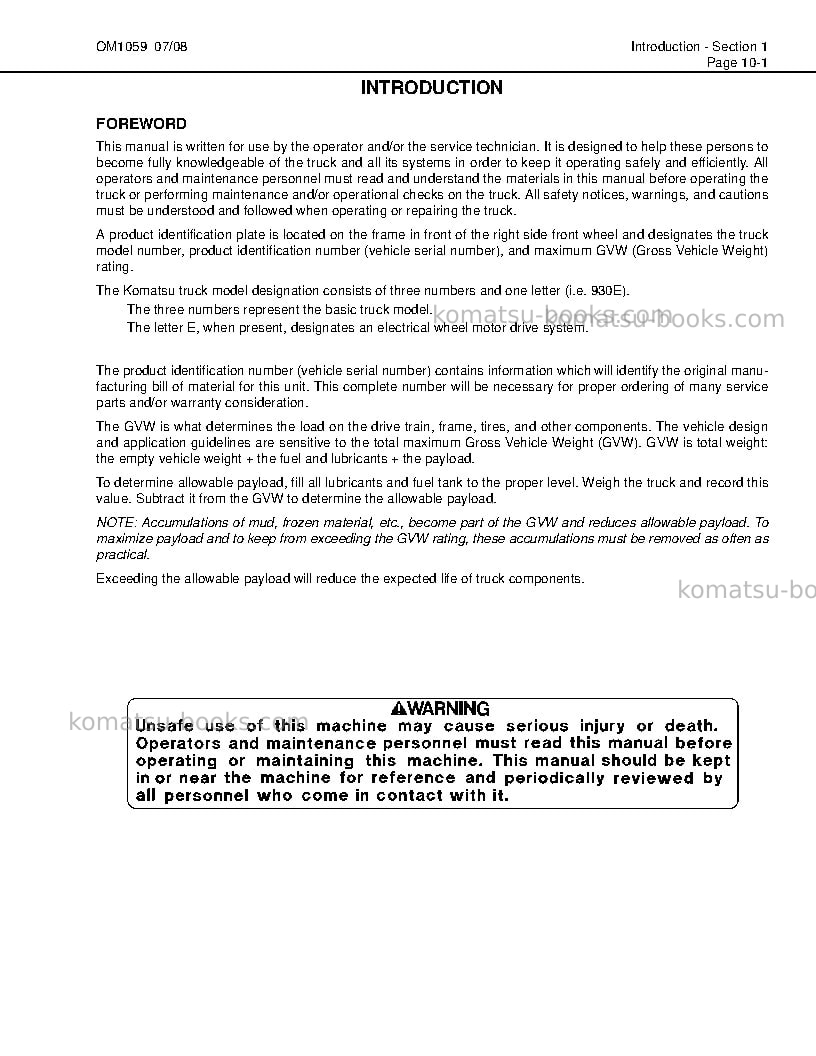 Komatsu 730eusa Operation manual cover Page 5