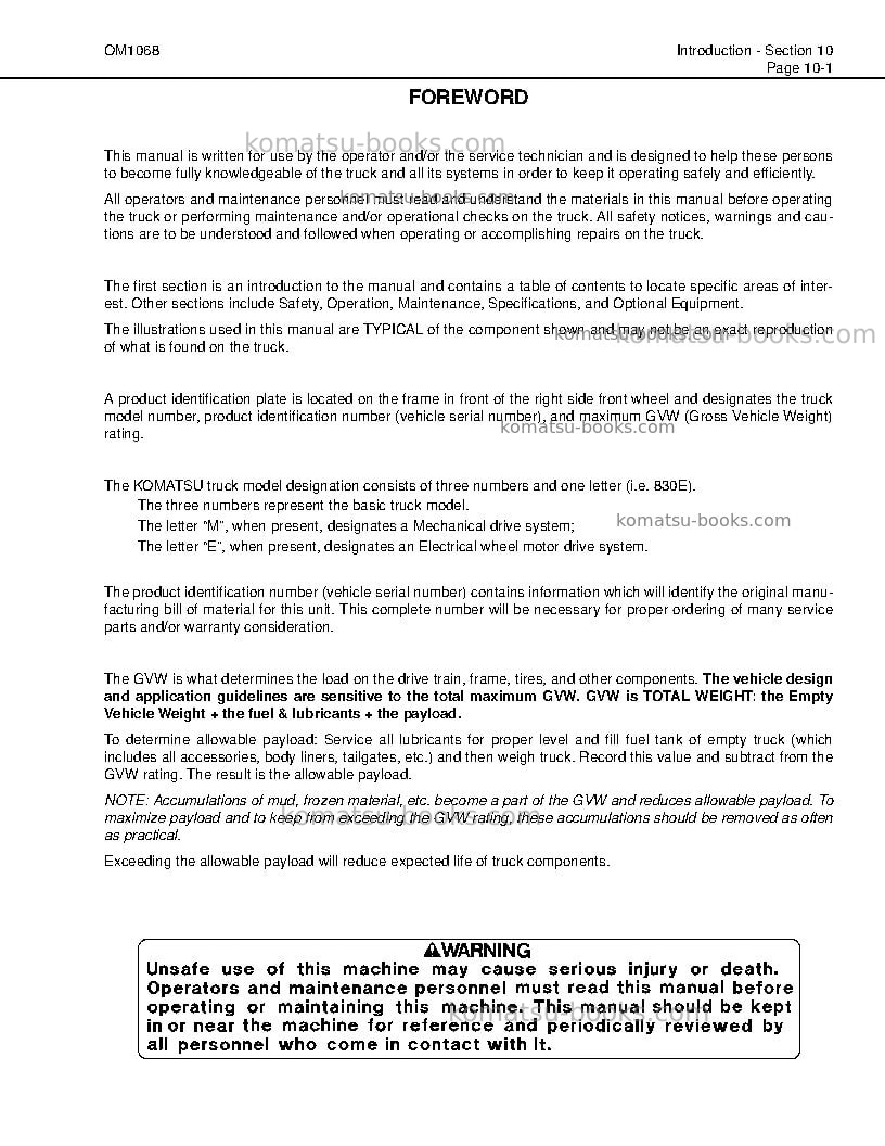 Komatsu 830e-1usa-ac Operation manual cover Page 5