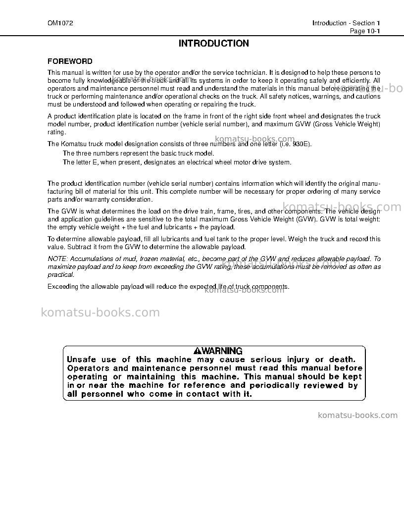Komatsu 730eusa Operation manual cover Page 5