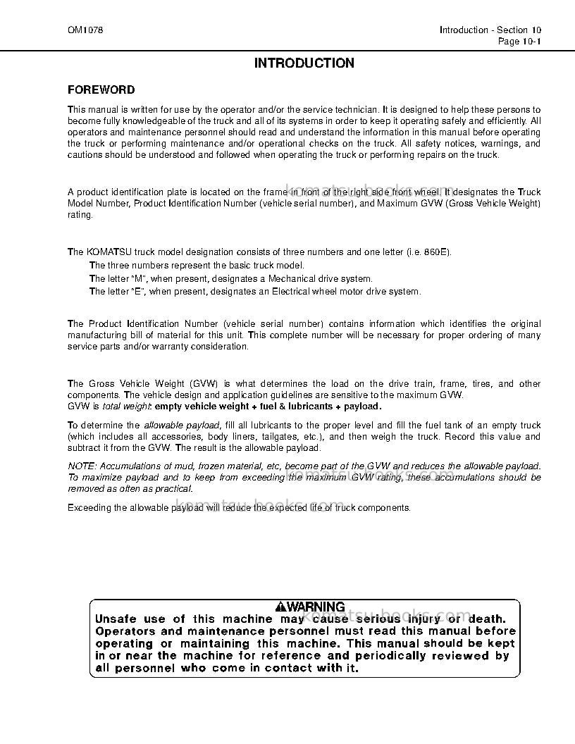 Komatsu 860e-1usa-kt Operation manual cover Page 5