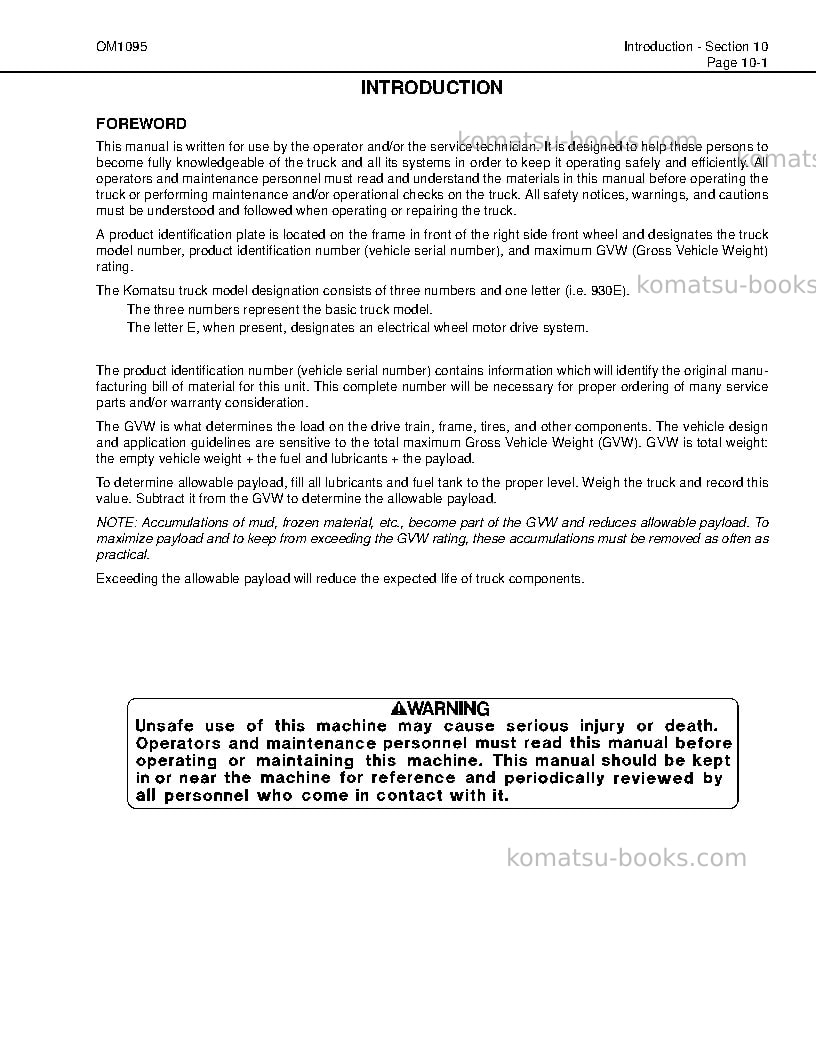 Komatsu 730eusa-with trolley Operation manual cover Page 5