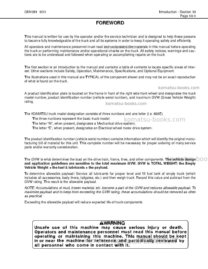 Komatsu 830e-1usa-ac Operation manual cover Page 5