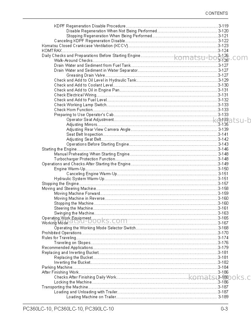 Komatsu pc360lc-10usa Operation manual cover Page 5