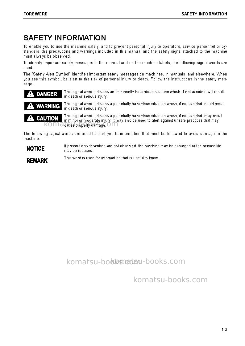 Komatsu wa320-8usa Operation manual cover Page 5 Komatsu wa320-8usa Operation manual cover Page 5
