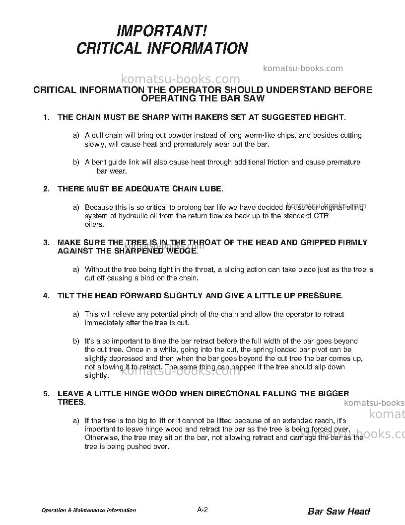 Komatsu 233-1usa Operation manual cover Page 5