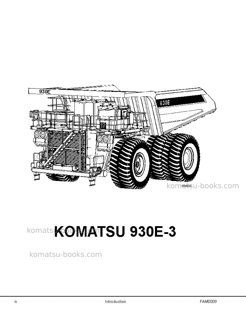 Komatsu 930e-3usa Field assembly manual cover Page 5