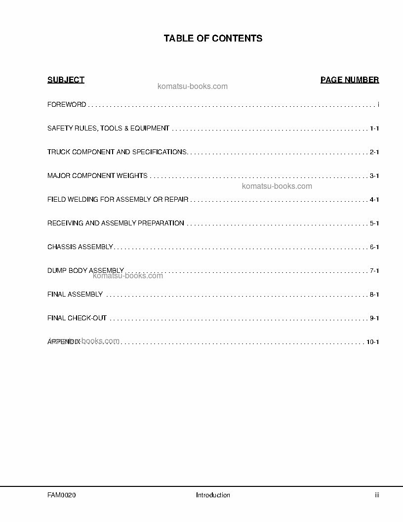 Komatsu 960e-1usa-k 现场装配手册 封面 页 5 Komatsu 960e-1usa-k 现场装配手册 封面 页 5