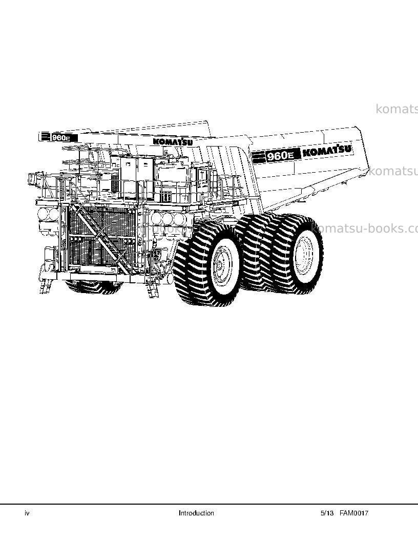 Komatsu 960e-2usa Field assembly manual cover Page 5