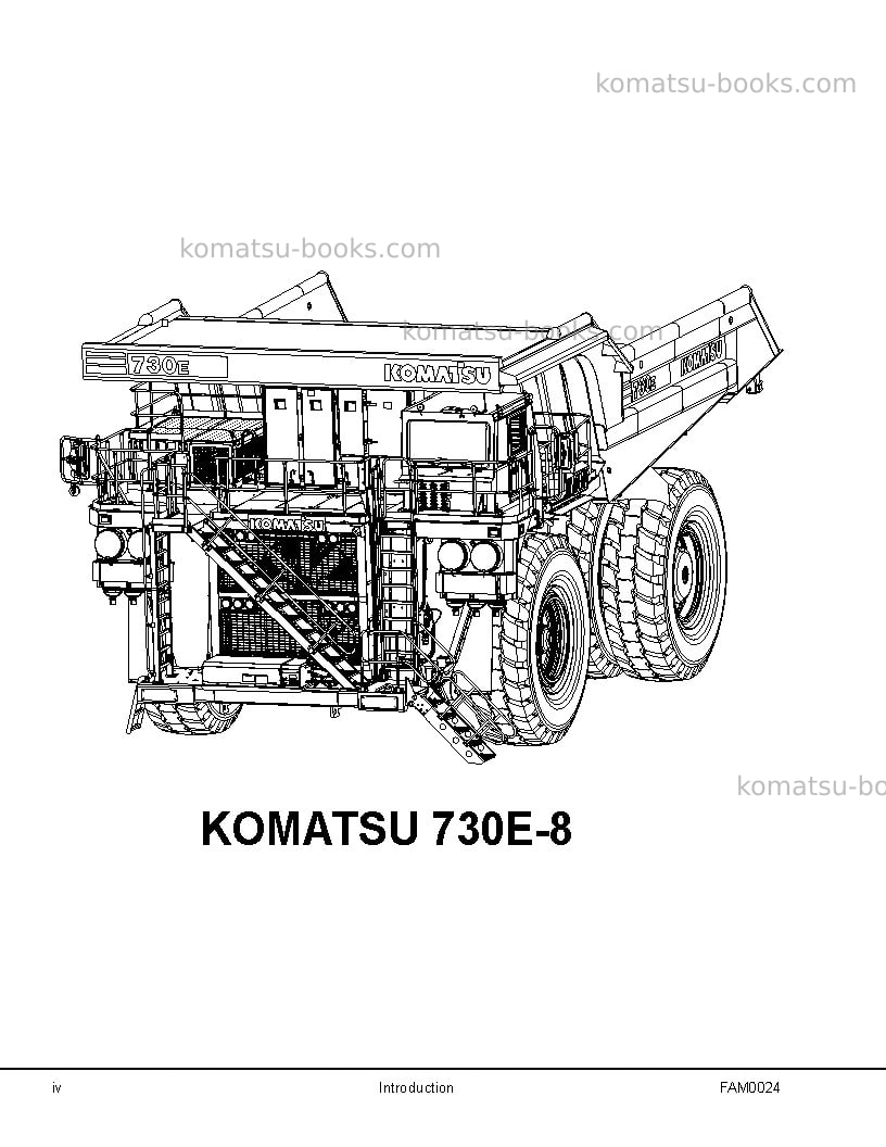 Komatsu 730e-8usa Field assembly manual cover Page 5 Komatsu 730e-8usa Field assembly manual cover Page 5